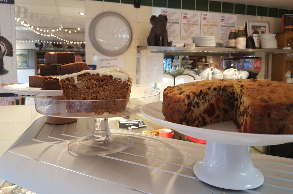 Delicious homemade cakes at Michael's Bistro in Malmesbury Wiltshire